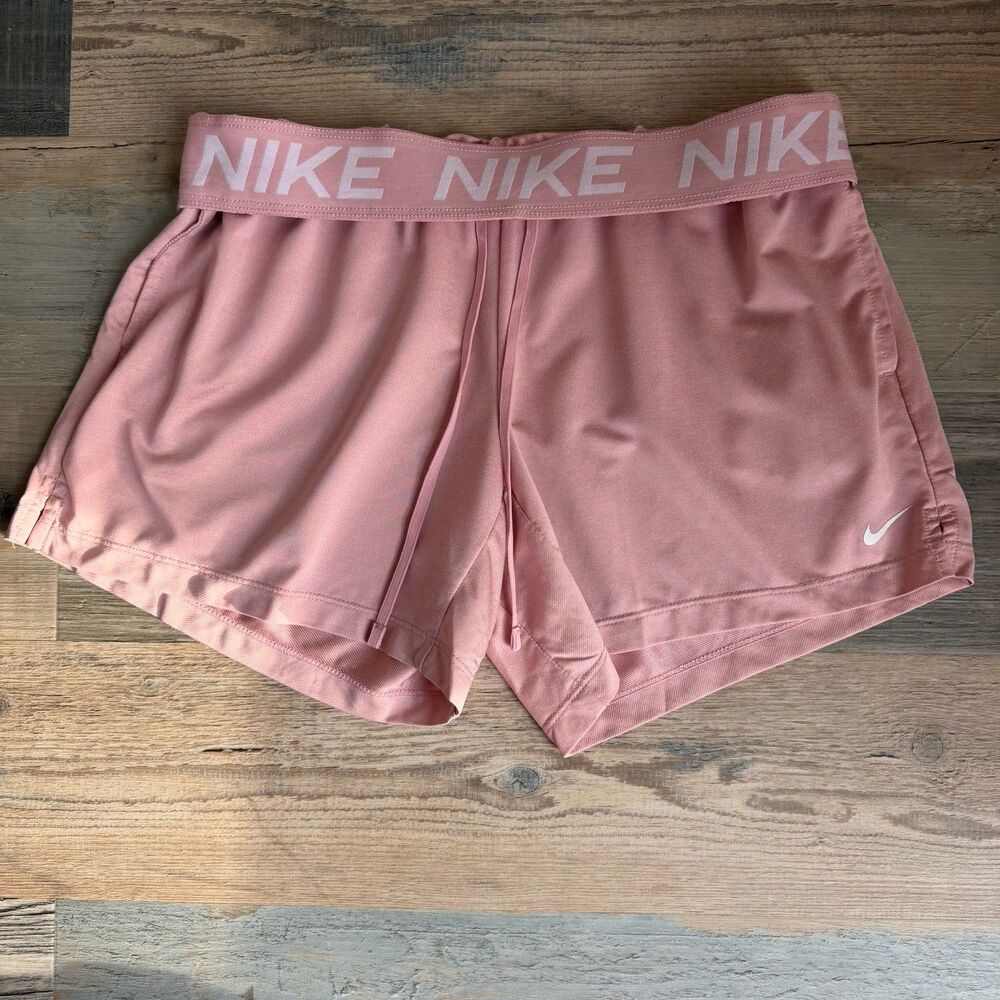 Nike Tempo Running Shorts Womens Medium Pink Dri Fit Logo Waistband DA0319-630